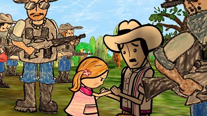 Imagen de “Pequeñas voces”, una de las películas colombianas del siglo XXI que retrata el conflicto armado desde la mirada de niños desplazados.