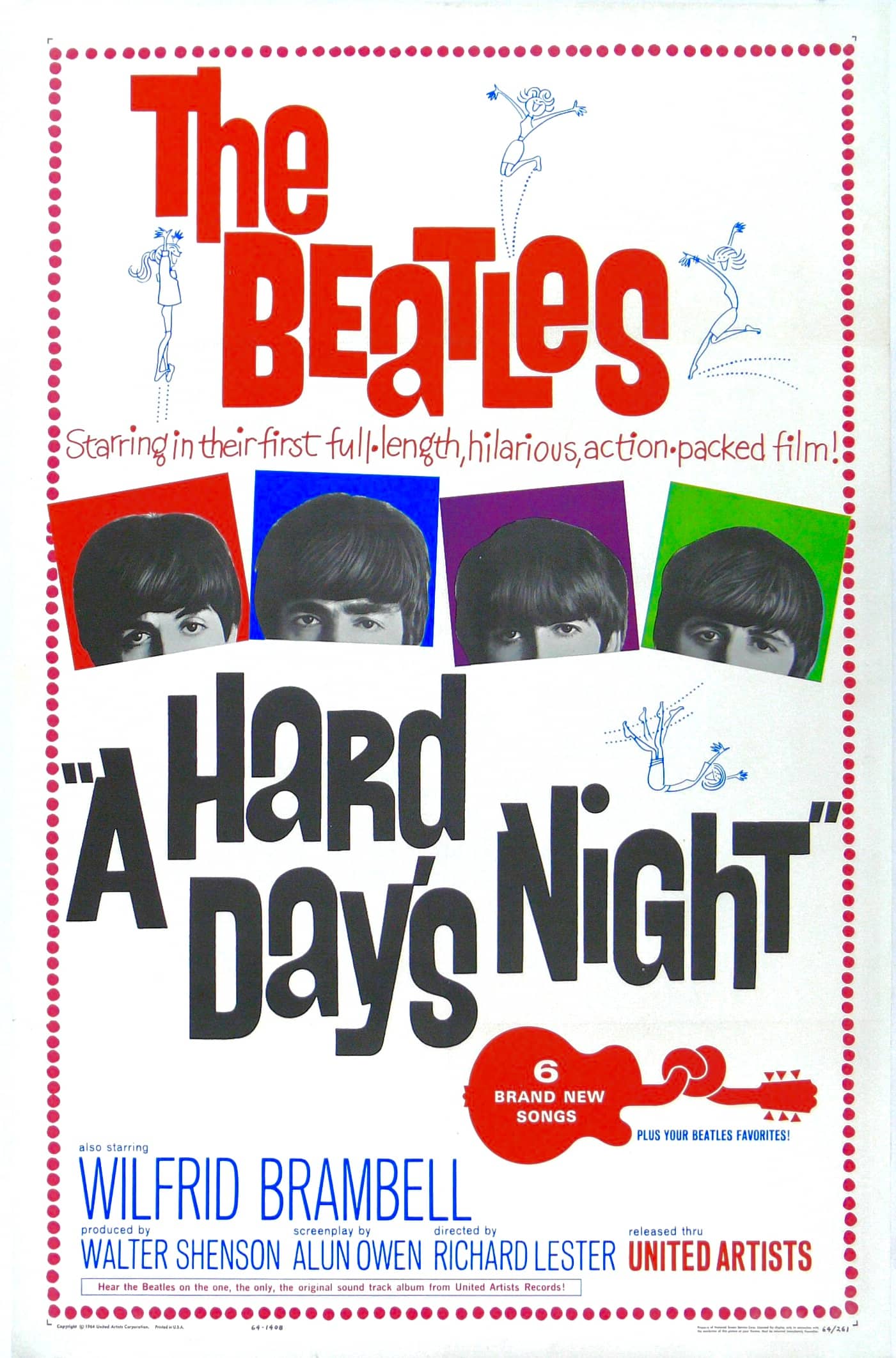 Póster de A Hard Day’s Night (1964) — Charly García y el cine